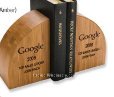 4"x6"x3" Bamboo Book Ends (Amber)