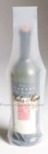 5-1/2"x15-1/2"x3-1/2" Frosted Clear Wine Bottle Bag W/ 3-1/2" Gusset