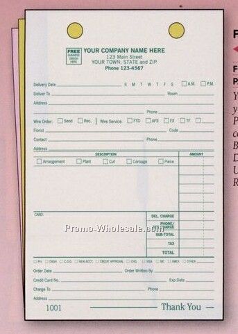 5-1/2"x8-1/2" 2 Part Floral Register Form