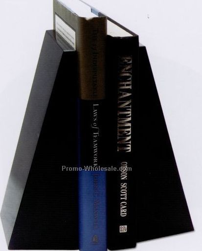 5"x8"x2-1/2" Each Professional Bookends - Jet Black