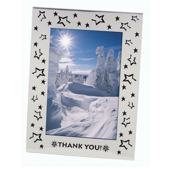 5x7 Silver Star-cut Metal Photo Frame