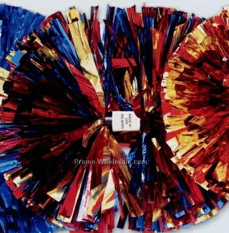 6" Metallic Show Pom Poms - 3 Color Mix