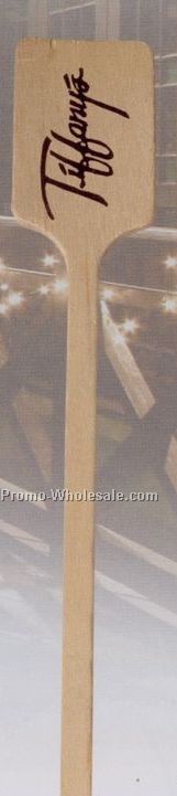 6" Wood Rectangle Top Stirrer (Imprinted)
