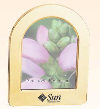 6-3/8"x5" Lacquer-coated Brass Arched Picture Frame (3"x5") (Engraved)