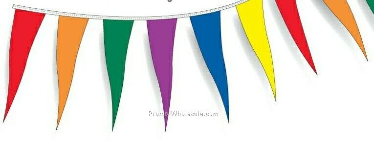 6"x18" Spectrum Wind Beater 110' Pennants W/ 80 Per String - Multi-color