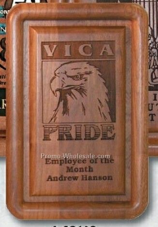 6"x9" Designer Solid Walnut Recognition Plaque W/ Rounded Edges