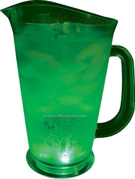 60 Oz. Green Light Up Pitcher W/ 5 White LED Lights