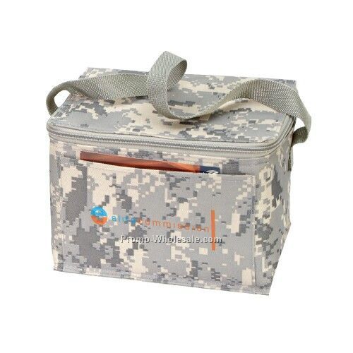 600d Polyester 6-pack Cooler - Digital Camouflage (8-1/2"x6-1/2"x6-1/2")
