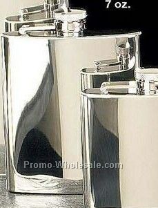 7 Oz. Stainless Steel Chrome Plated Flask