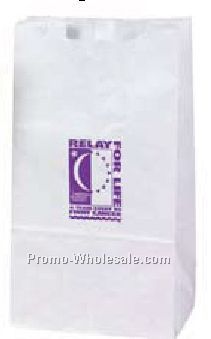 7"x4-1/2"x12-3/4" 12 Lb. Custom Printed White Kraft Lunch Sack W/ Gusset