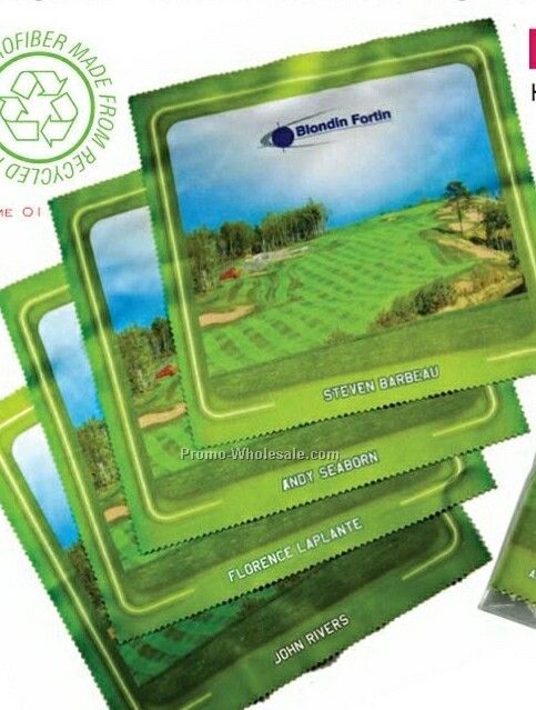 7"x7" Microfiber Golf Theme 1 Cleaning Cloth