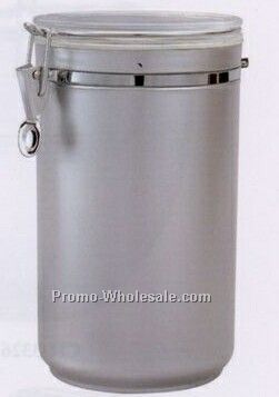 70 Oz. Matte Silver Round Airtight Canister