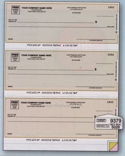 8-1/2"x11" Laser Multipurpose Check W/ Lines