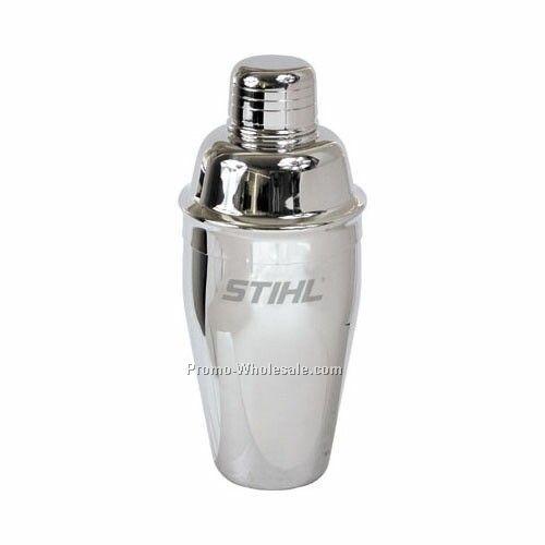 8-1/2"x3-1/2" 18 Oz. Polished Stainless Steel Martini Shaker - Laser