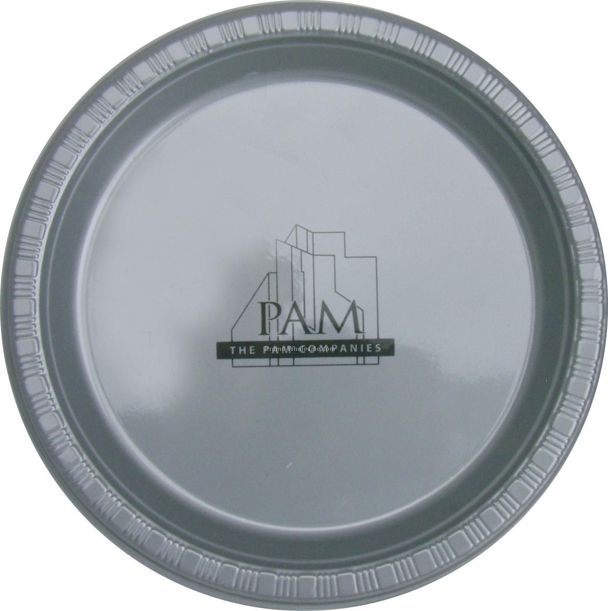 9" Silver Gray/Shimmering Silver Colorware Paper Plate