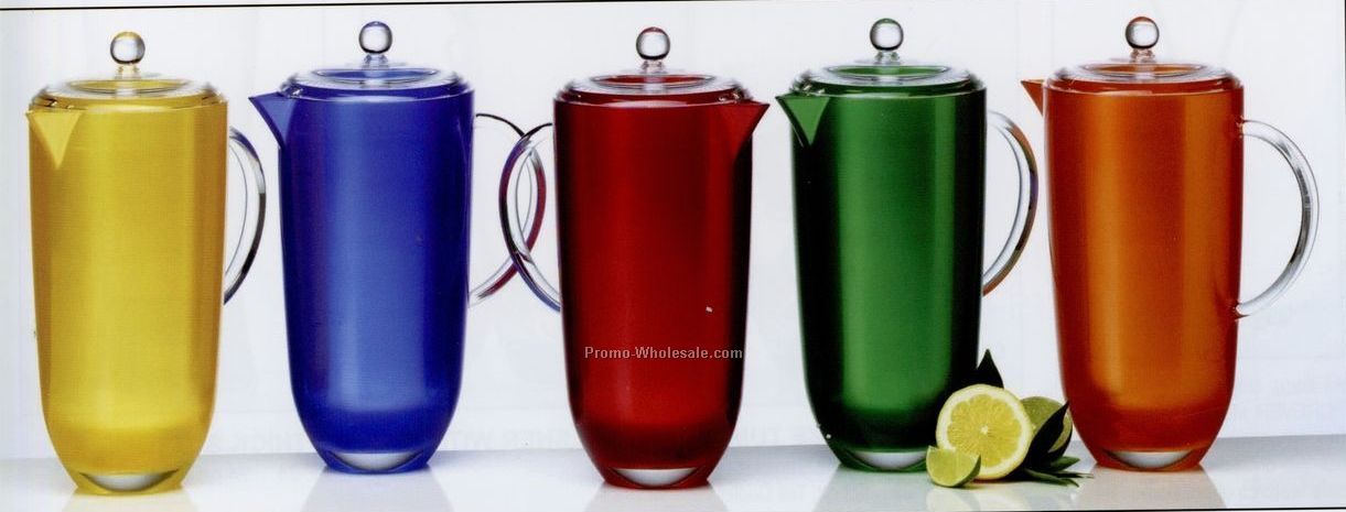 96 Oz. Silky Shade Colorful Cased Acrylic Pitchers With Lid