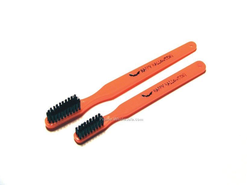 Adult V-brush Toothbrush (Halloween Orange With Black Bristle)