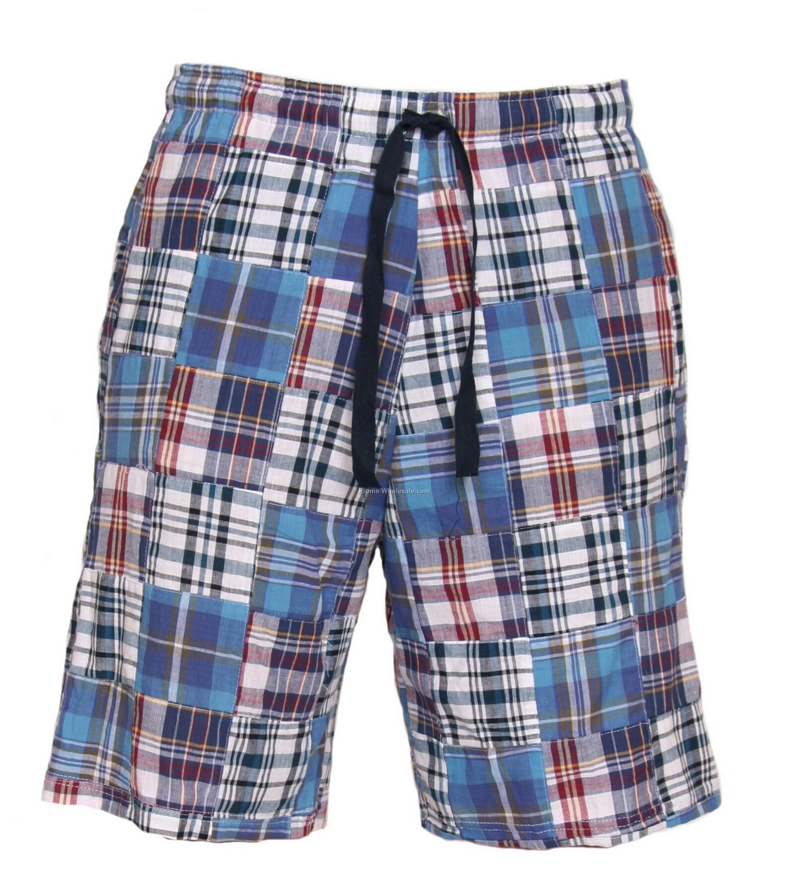 Adults' Blue Madras Dorm Shorts (2xl)
