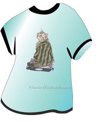American Shorthair Cat Acrylic T Shirt Coaster W/ Felt Back