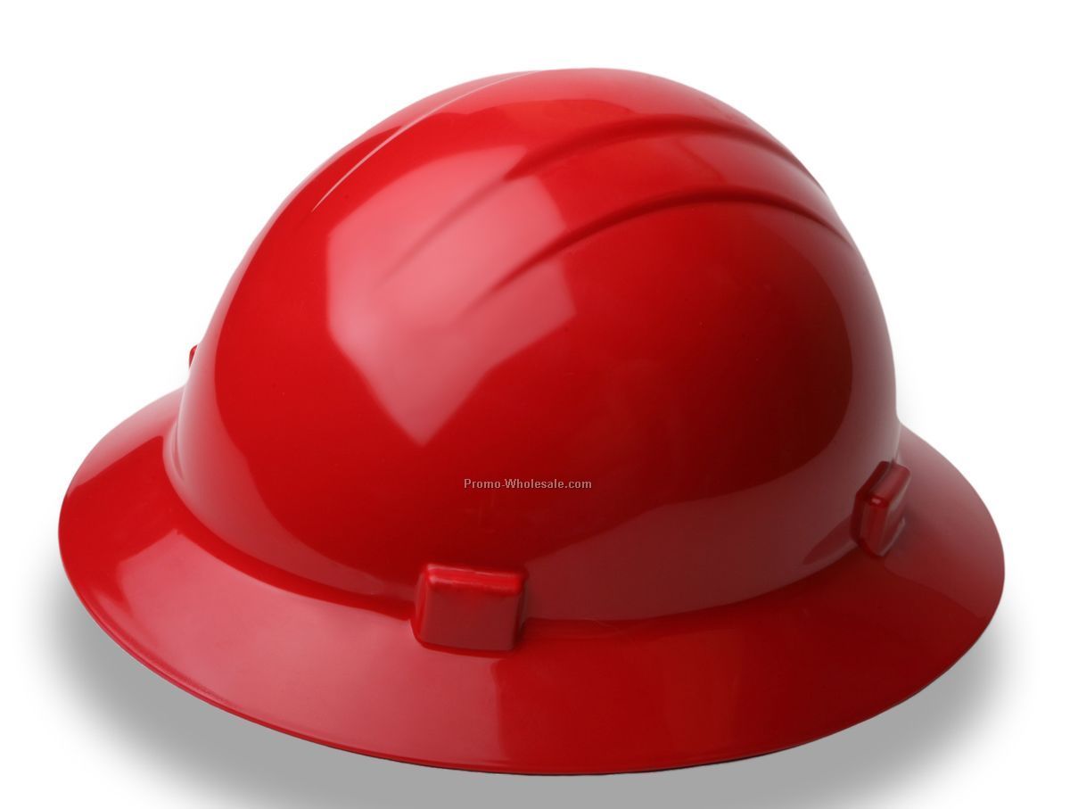 Americana Mega Ratchet Full Brim Safety Hats (Red)
