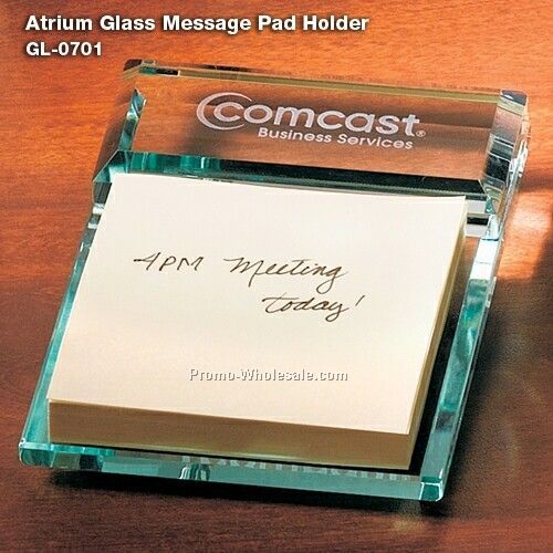 Atrium Glass Message Pad Holder