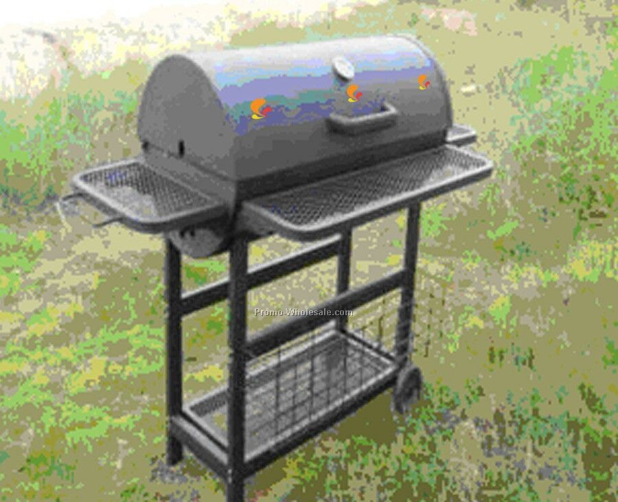 Barbecue Grill - Barrel Style With Mesh Racks Front, Sides & Bottom