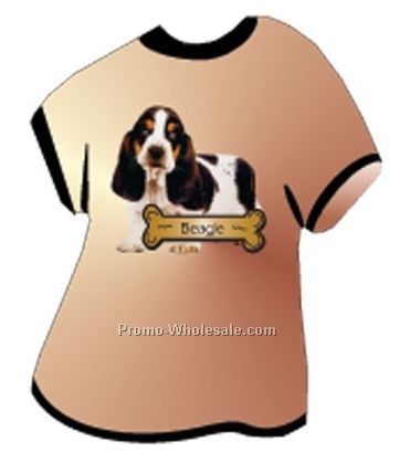 Beagle Acrylic T Shirt Coaster W/ Felt Back