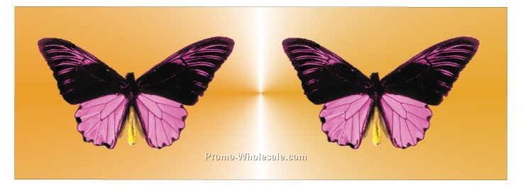 Black & Purple Butterfly Panoramic Badge W/ Metal Pin