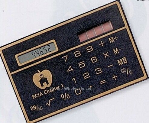 Black Solar Power Calculator W/ Gold Numbers (3 Day Shipping)