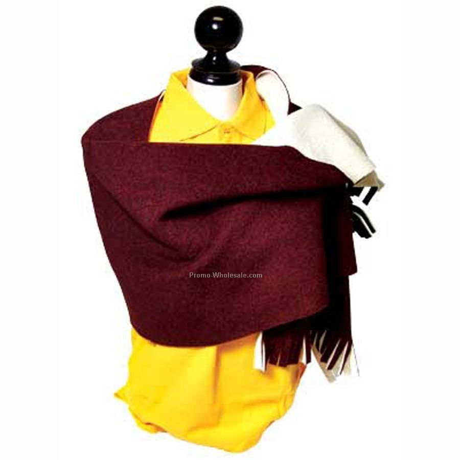 Bonded Fleece Shawl With Sherpa Fleece Lining (70"x19")