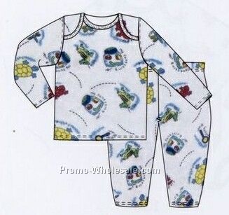 Boys Prints 2 Piece Long Sleeve Pj Set/ Pajama Set (Newborn-large)