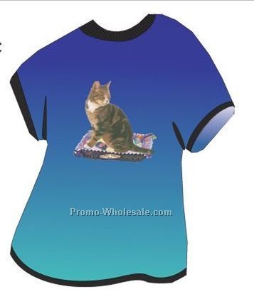 Brown Tabby Cat Acrylic T Shirt Coaster W/ Felt Back