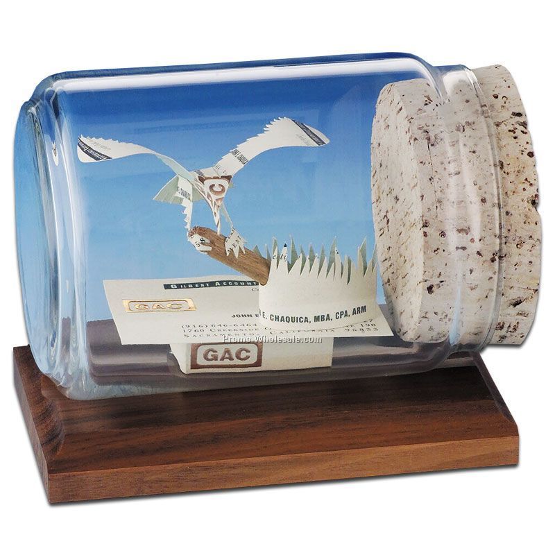 Business Card In A Bottle Sculpture - Eagle