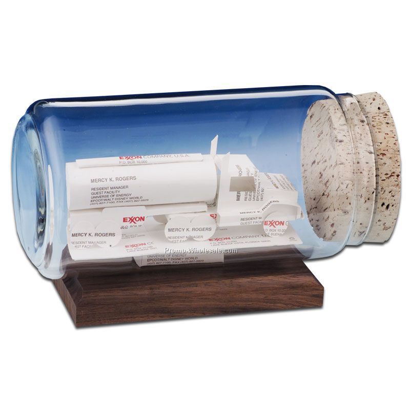 Business Card In A Bottle Sculpture - Oil Tanker