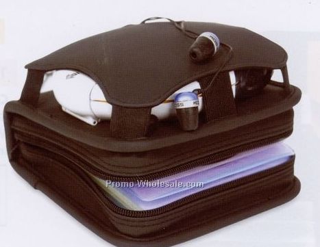 CD Player Holder W/ 24 CD Case - 6-1/4"x2"x6-1/4"