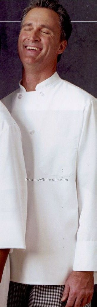 Chef Designs Long Sleeve 8 Pearl Button Chef Coat W/ Pocket (Xs-xl)