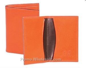 Cognac Italian Leather Business Card Case