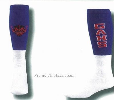 Cushioned Tube Football Socks W/ Colored Top & Custom Logo (7-11 Medium)