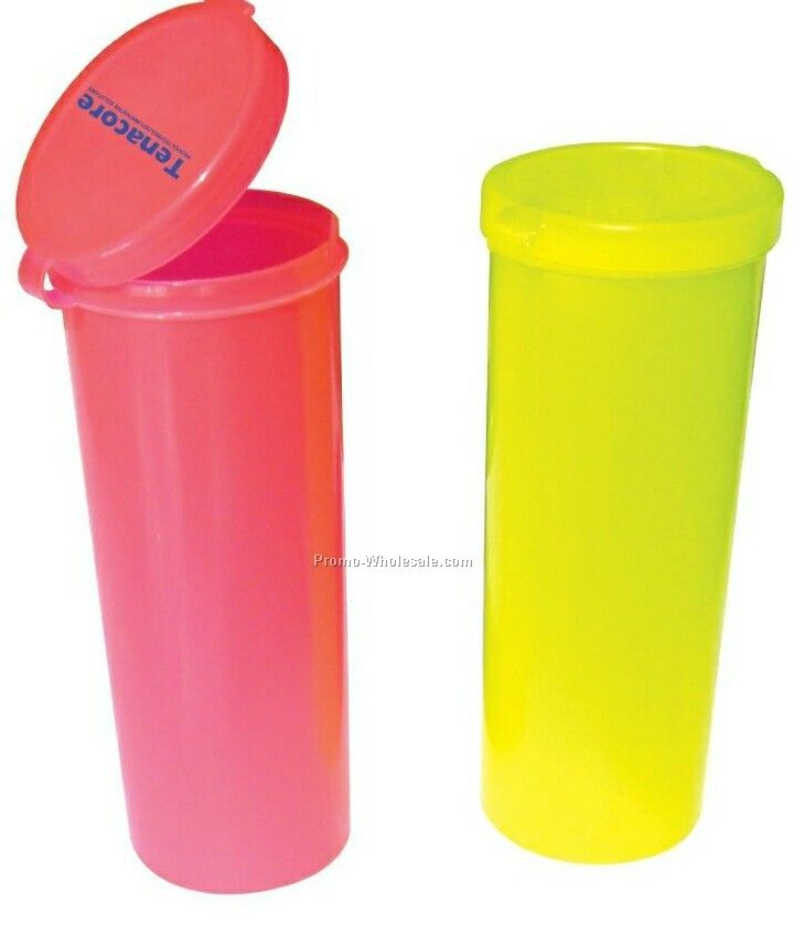 Cylindrical Tube Container With Hinged Lid