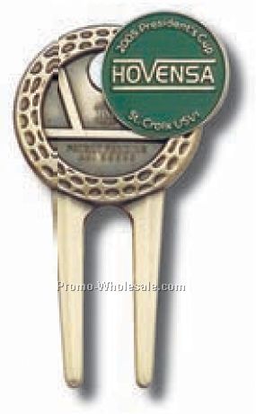 Dimpled Rim Divot Tool With Ball Marker