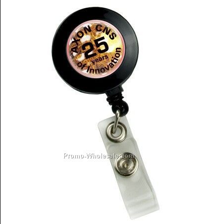 Domed Retractable Badge Holder Round