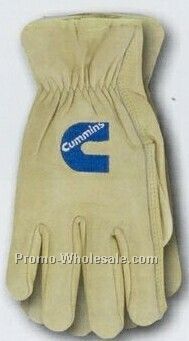 Embroidered Grain Pigskin Driver Glove (Medium)