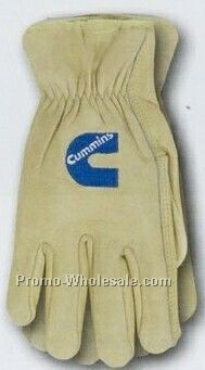 Embroidered Grain Pigskin Driver Glove (Medium)