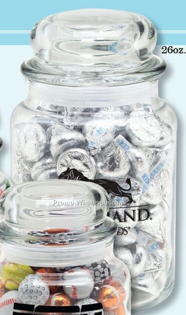 Empty 26 Oz. Round Glass Candy Jar