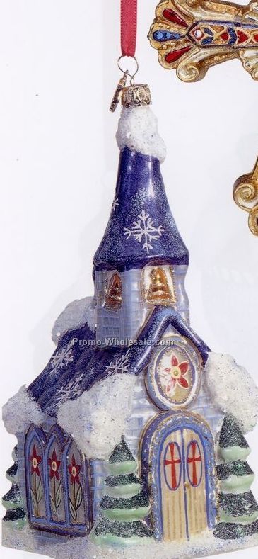 European Blown Glass Ornament Collection/ Church
