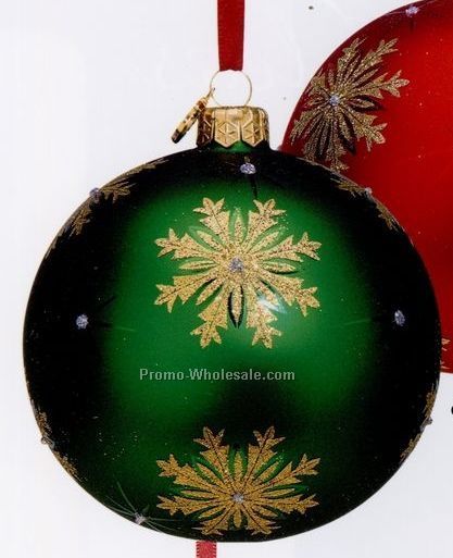 European Blown Glass Ornament Collection/ Set Of 2 Snowflake Ball
