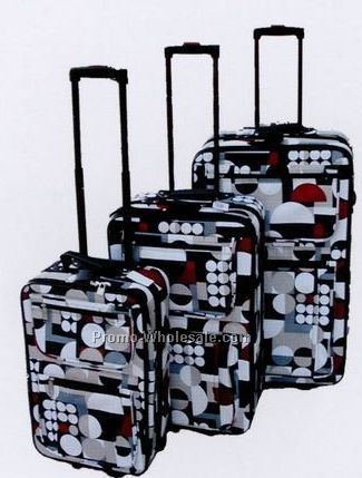 Fashion Luggage 3 Piece Set Collection A Polka Dot (Red/Blue/Black)