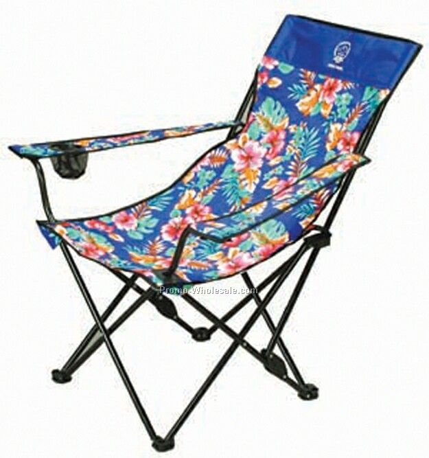 Floral Beach Recliner With Carrying Bag