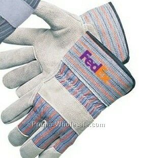 Full Feature Split Cowhide Leather Work Gloves With Stripe (S-xl)
