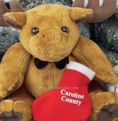 Gb Brite Plush Beanie Stuffed Brown Moose (6")